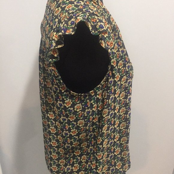 F21, Floral Necktie Ruffled Sleeves Small - Picture 5 of 10